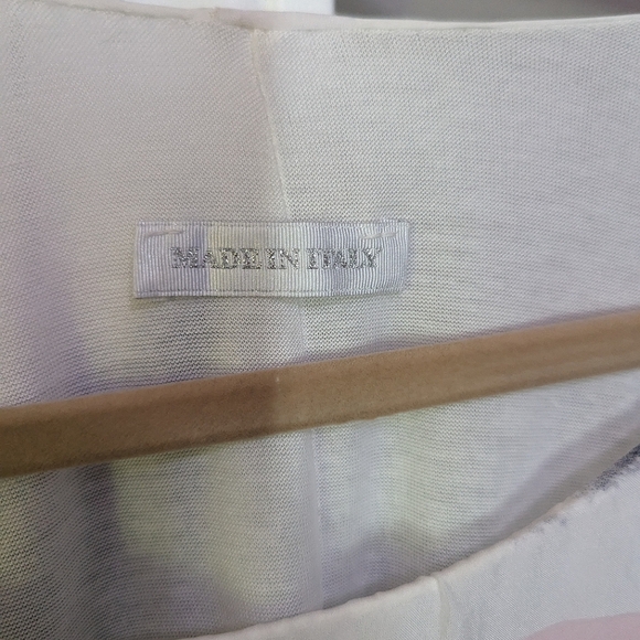 Silk Tunic, white with pink and navy large polka dots, and with sequin trim - Picture 2 of 4